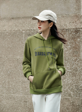 柒量一裁小个子绿色卫衣女士卫衣女款2025新款加绒3449