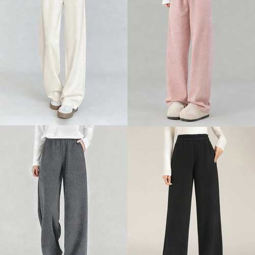 小个子黑色休闲直筒休闲裤