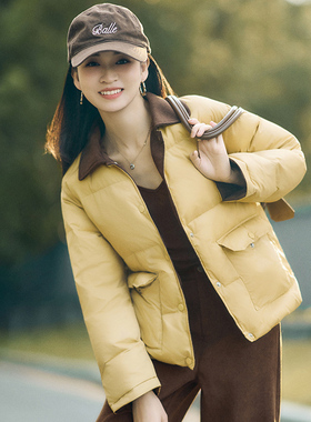 柒量一裁小个子加绒黄色棉服外套巨好看的初冬外套3100