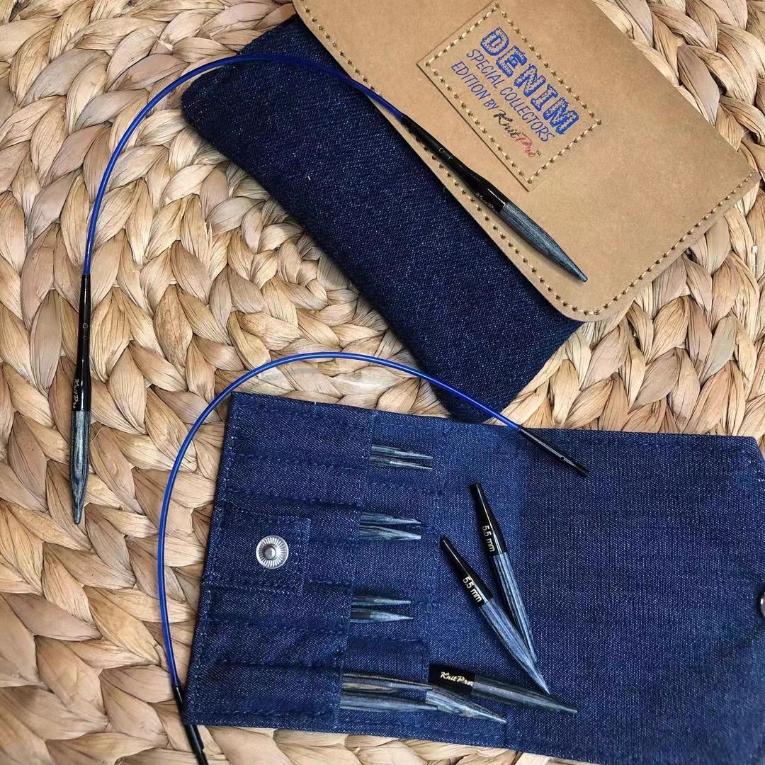 Knitpro新品袖子针袜子针蓝色短针头可拆套装