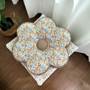 田园花朵坐垫纯棉海绵垫椅子垫弹力坐垫汽车增高腰垫 野餐垫屁韩版