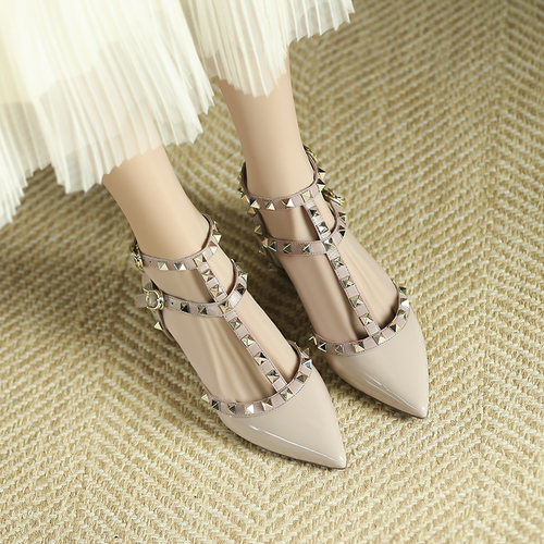 凉鞋RayerVwuer单鞋仙女风铆钉