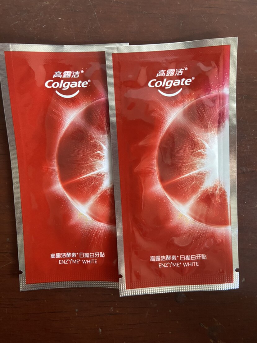 高露洁酵素日抛牙贴2对共4贴温和去渍安心净白独立包装体验装