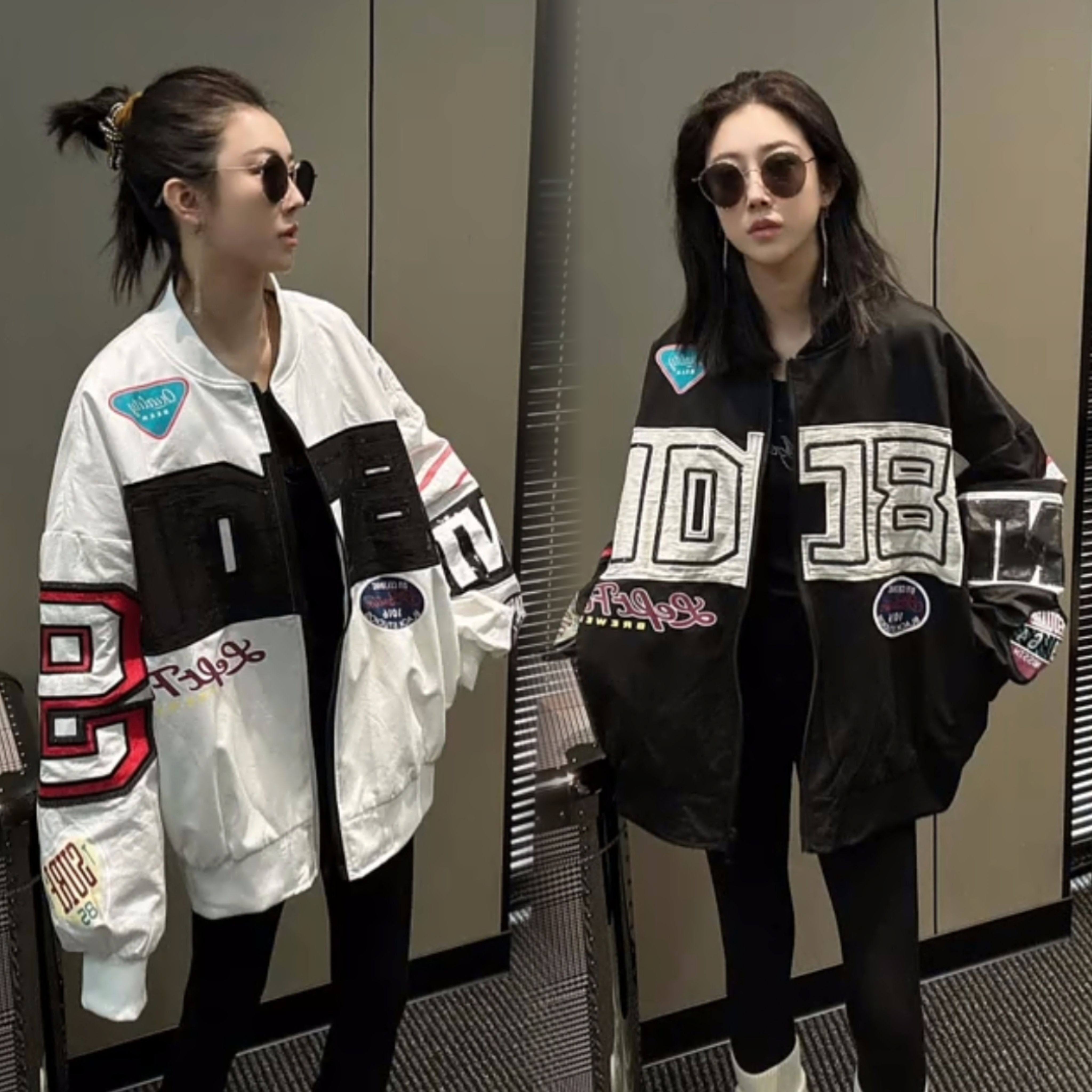 2025新款春秋休闲长袖时尚百搭字母刺绣棒球服外套女