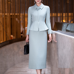 小香风连衣裙2026春秋季 气质端庄大气中长款 修身 假两件直筒裙 新款