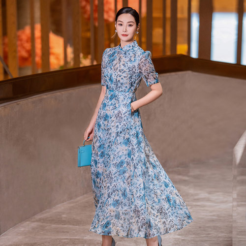 新中式雪纺连衣裙女2026夏季新款