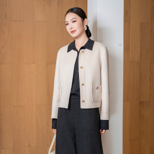 轻奢高级感100山羊绒大衣女百搭