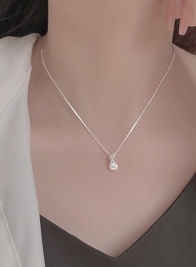 时尚简约水滴项链女精致气质时尚百搭椭圆闪钻日常通勤学生饰品