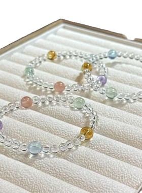 【清露晨光】甜美小众设计清新夏日多巴胺琉璃手串高级气质女ins