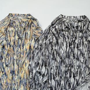 日单贵牌少量GALLEST 系带复古衬衫 1.4W 灯笼袖 泼墨油画 无退换