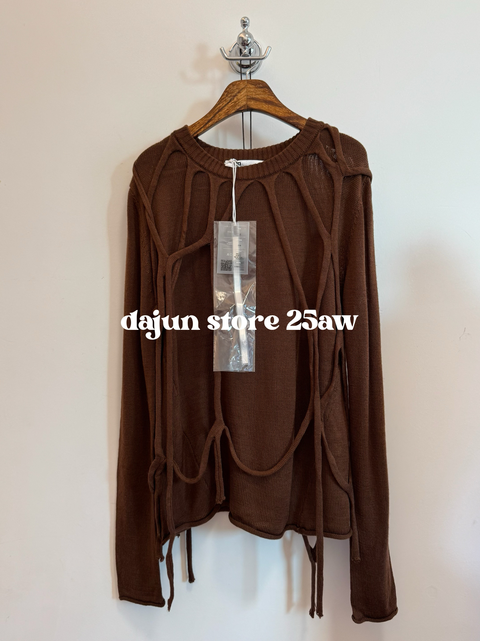 无退换 设计师小众mQ 重工 结构绳结 羊绒混纺 毛衣