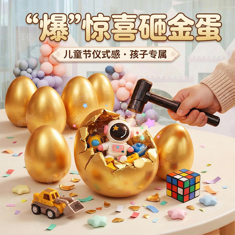 儿童节砸金蛋玩具生日礼物女孩男生盲盒幼儿园2026新款六一抽奖品