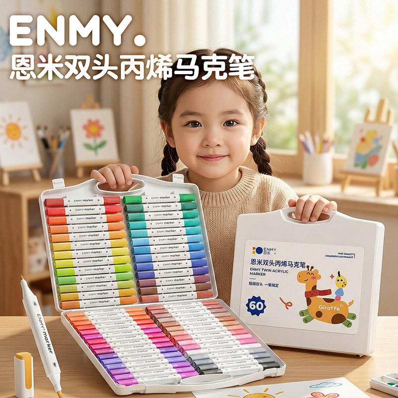 【恩米高品质】双头丙烯马克笔图片