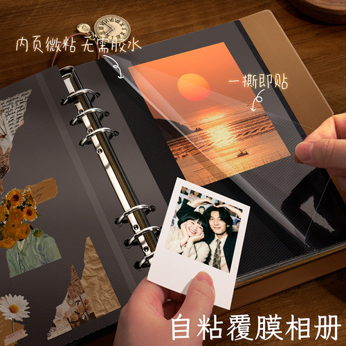 覆古覆 覆膜相簿情侣恋爱回忆录拍立得卡册收纳册卡片明信片高颜