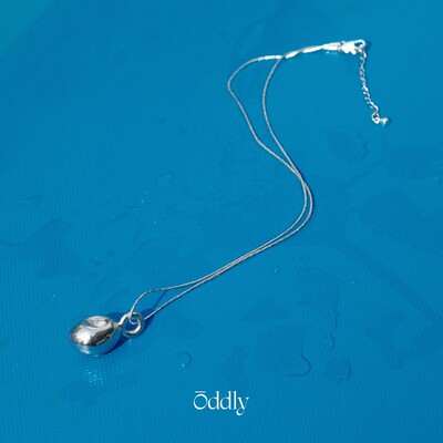 oddly 水洼镀金 纯银项链女款吊坠锁骨链锆石镶嵌轻奢原创设计