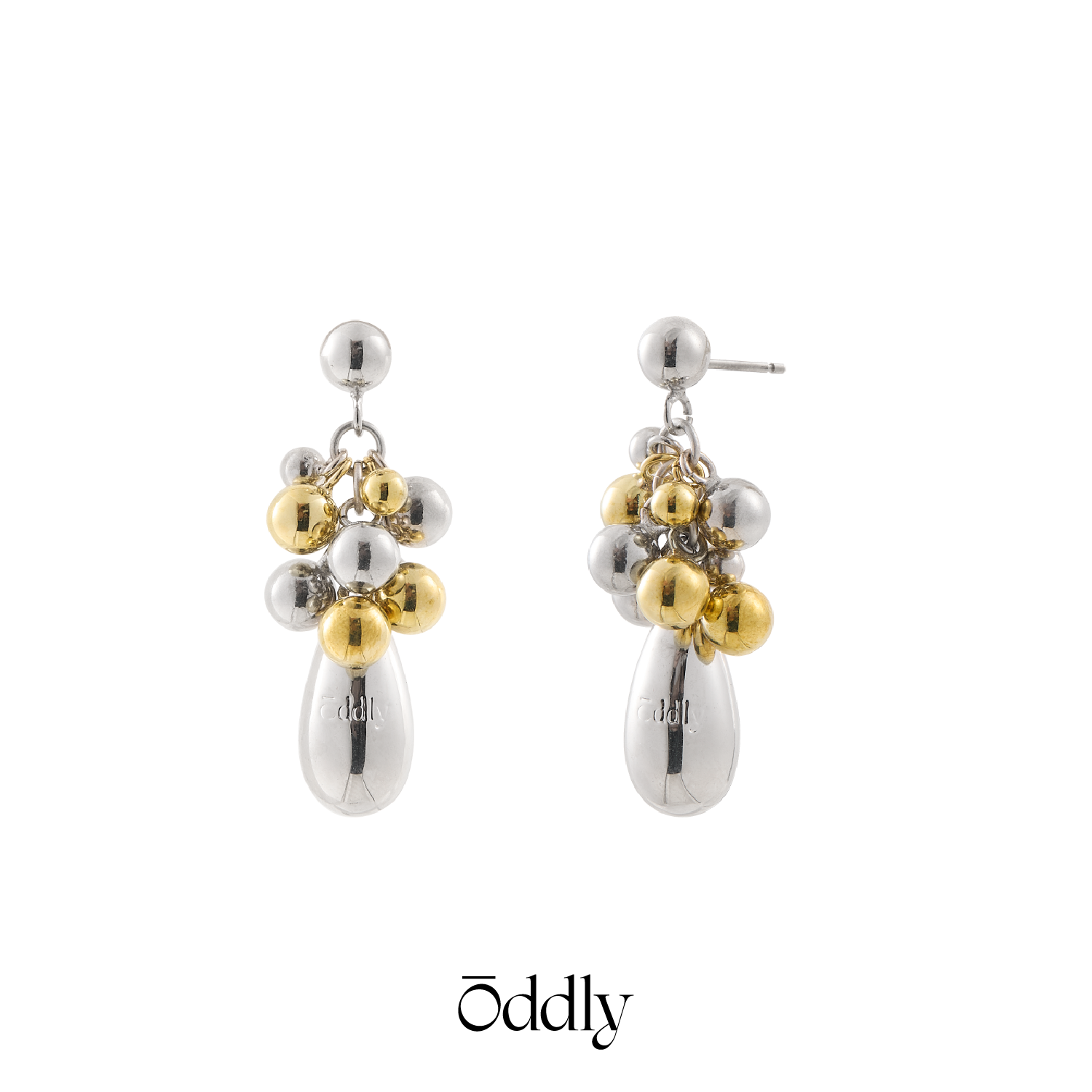 oddly “DROP” 银球水滴耳环 纯银耳针新款原创设计小众球珠耳饰