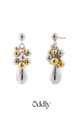 oddly “DROP” 银球水滴耳环 纯银耳针新款原创设计小众球珠耳饰