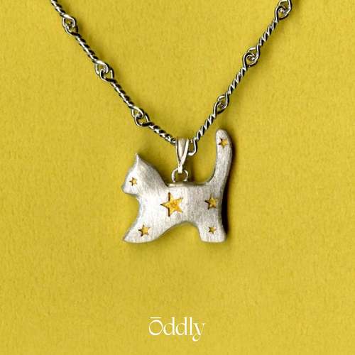 oddly星星魔法小猫镀金项链