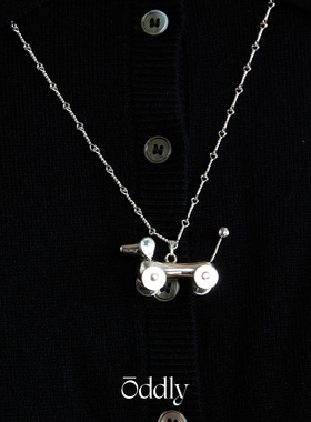 oddly 小狗车玩趣吊坠 纯银项链高级感轻奢原创设计锁骨链礼物