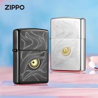 Zippo打火机缎纱镀铬秋水含睛 正版防风煤油过年情人节送男友收藏