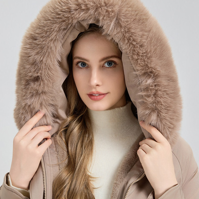 加绒加厚大毛领派克服2025新款羽绒棉服棉衣大码外套女胖MM秋冬款