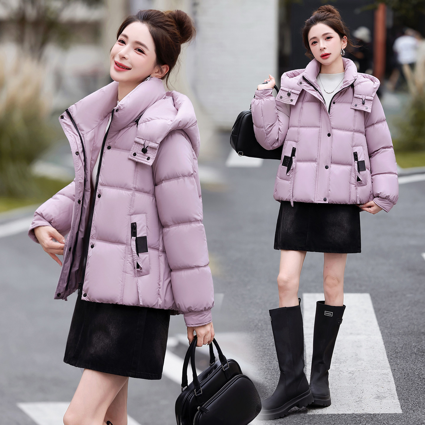 冬季短款羽绒棉服女小个子保暖
