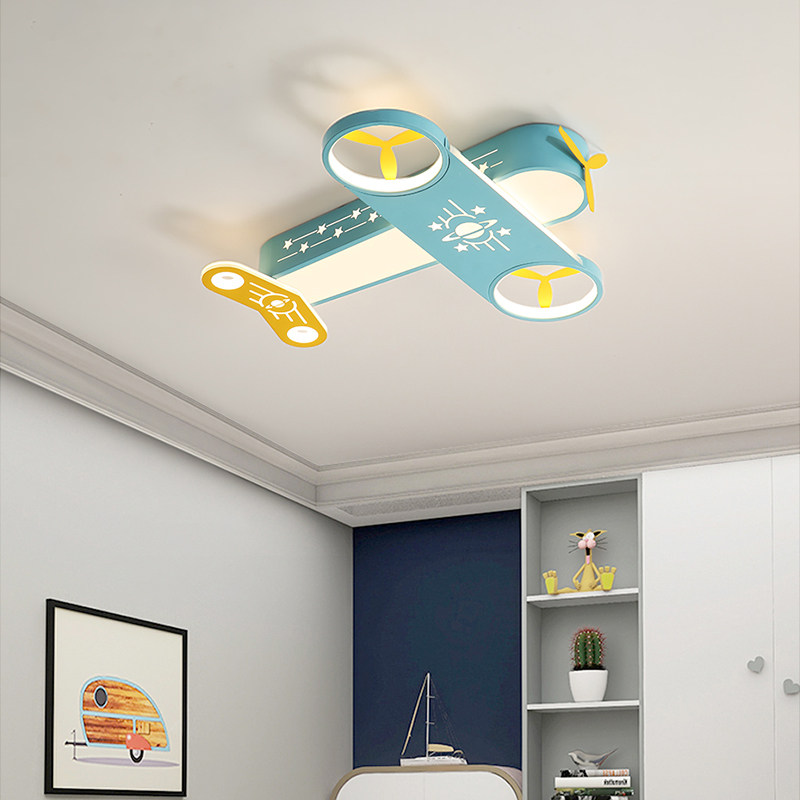 雷士照明儿童房卧室灯男孩女孩房间现代简约创意卡通吸顶灯飞机灯_虎窝淘