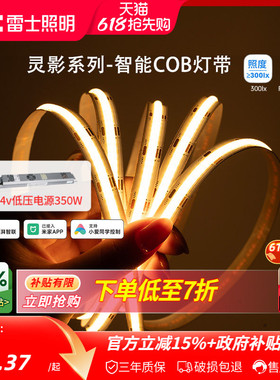 雷士照明已接入智能LED贴片灯带24V软灯条自沾客厅吊顶线条线形灯