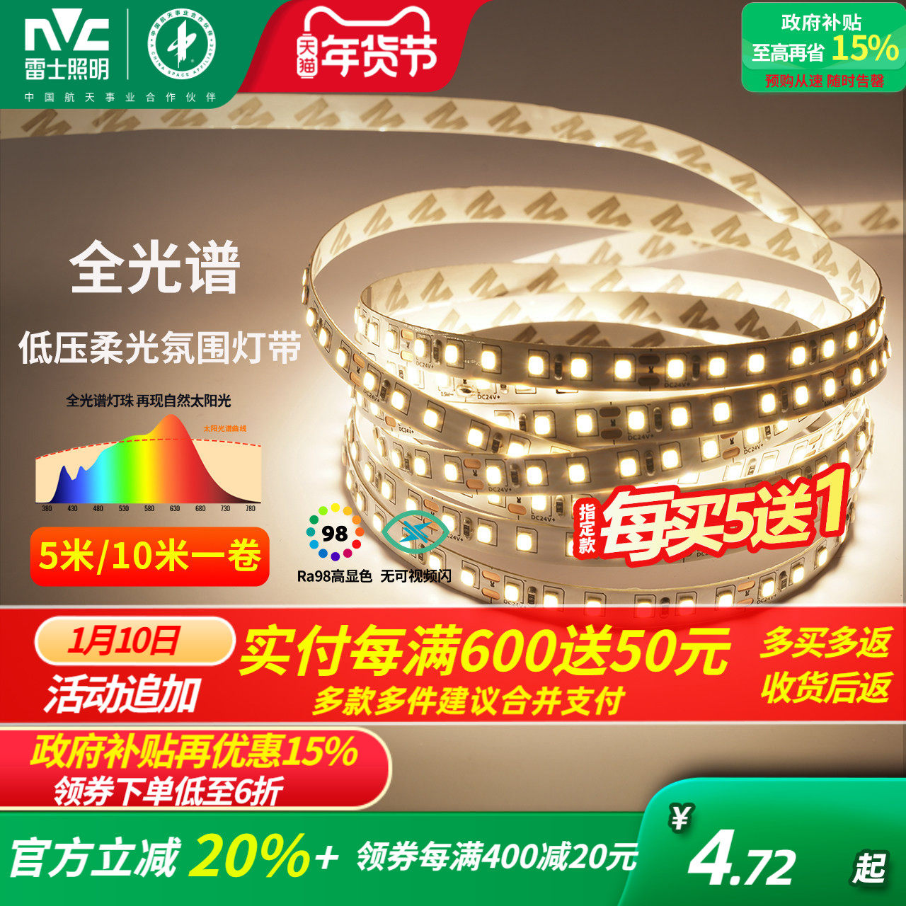 ��ʿ����led�ƴ�����24v��������cob�ƴ����۹轺�����������Ե� 3.97Ԫ(������)