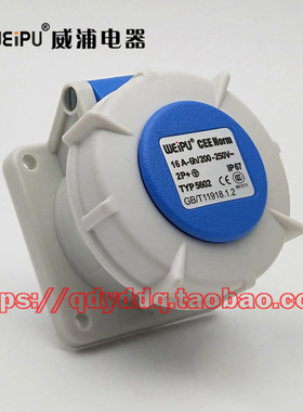 WEIPU 威浦电器 TYP5602 工业防水插头插座 3芯（2P+E）16A  IP67