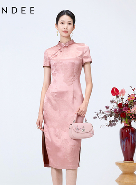Londee/龙笛新中式国风显年轻旗袍高级感气质桑蚕丝连衣裙4S21184