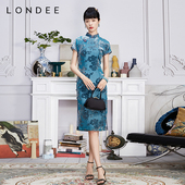 改良旗袍长裙3S21294 高级感复古立体花纹新中式 Londee 龙笛时尚