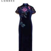 孤品 Londee 龙笛 高端重工刺绣旗袍婚宴聚会礼服连衣裙2PS19DW