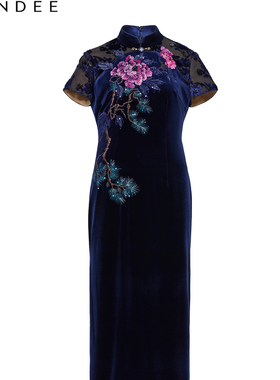 Londee/龙笛【孤品】高端重工刺绣旗袍婚宴聚会礼服连衣裙2PS19DW