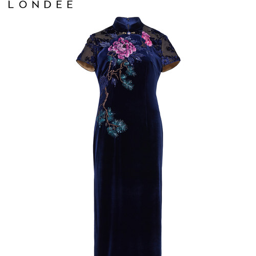 Londee/龙笛【孤品】高端重工刺绣旗袍婚宴聚会礼服连衣裙2PS19DW
