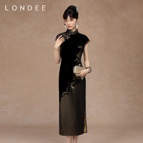 Londee/龙笛重工高级感精致礼服新中式改良旗袍轻奢连衣裙5S26668