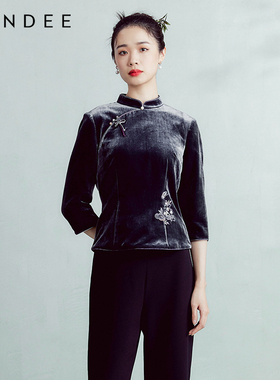 Londee/龙笛优雅国风新中式女士礼服上衣3T22297