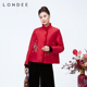 风红色立领刺绣上衣女中式 Londee 龙笛新中式 外套4S25188