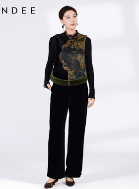 Londee/龙笛秋冬款复古图案棉背心马甲4T27178