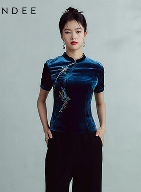 Londee/龙笛日常改良新中式唐装旗袍上衣3T22298
