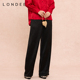 龙笛 2色可选 舒适休闲裤 Londee 暗纹提花缎面宽松长裤 6S24668