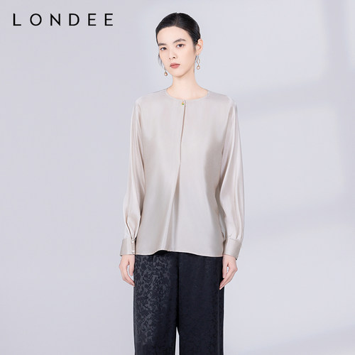 Londee/龙笛新款桑蚕丝衬衫女气质通勤打底小衫衬上衣4T22277