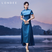 Londee 改良旗袍重工显瘦婚礼宴会礼服连衣裙2T26561 龙笛高档长款