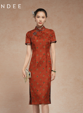 Londee/龙笛新中式高雅旗袍国风桑蚕丝气质高级感连衣裙女5T21269