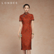 Londee 龙笛新中式 高雅旗袍国风桑蚕丝气质高级感连衣裙女5T21269