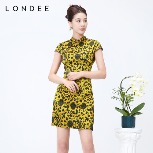 Londee/龙笛新中式优雅高级感复古连衣裙日常国风改良旗袍4S21183