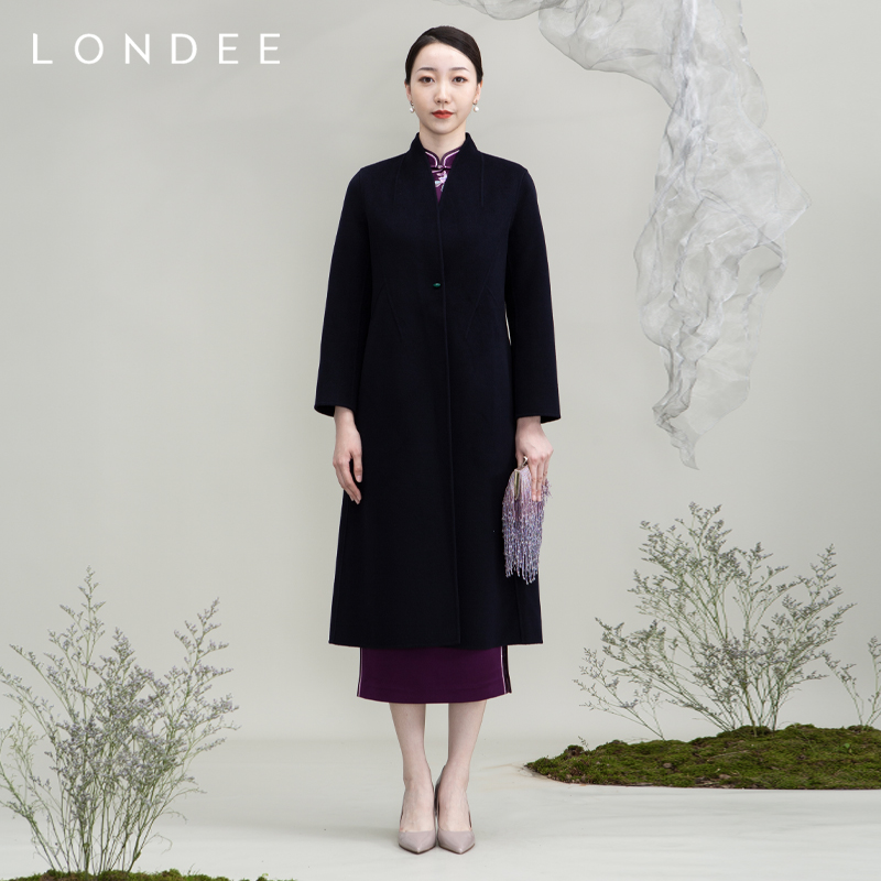 Londee羊绒大衣龙笛气质小立领