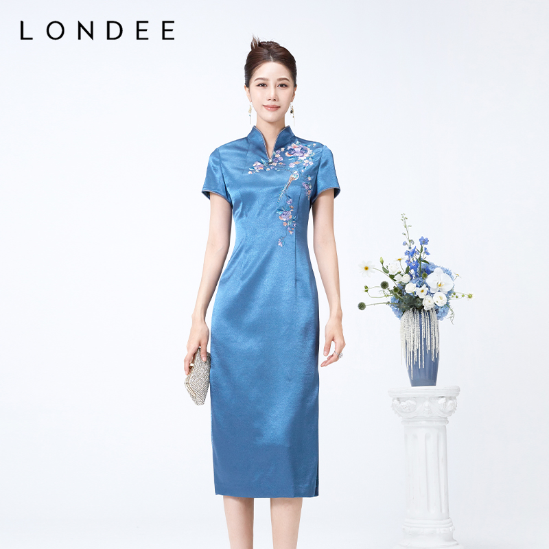 Londee/龙笛新中式改良旗袍敬酒服气质高端礼服显瘦连衣裙4S21188