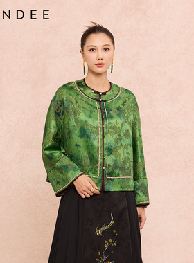 Londee/龙笛26新款【碧绿面纹 乐冠皱提花】宽松上衣外套6S25268
