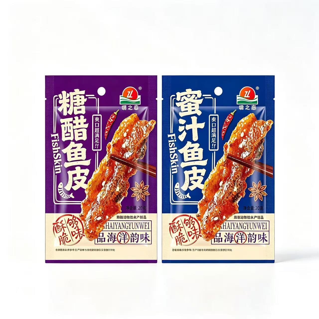 嘴之恋糖醋鱼皮蜜汁鱼皮零食小吃休闲食品即食鱼皮追剧解馋小零食
